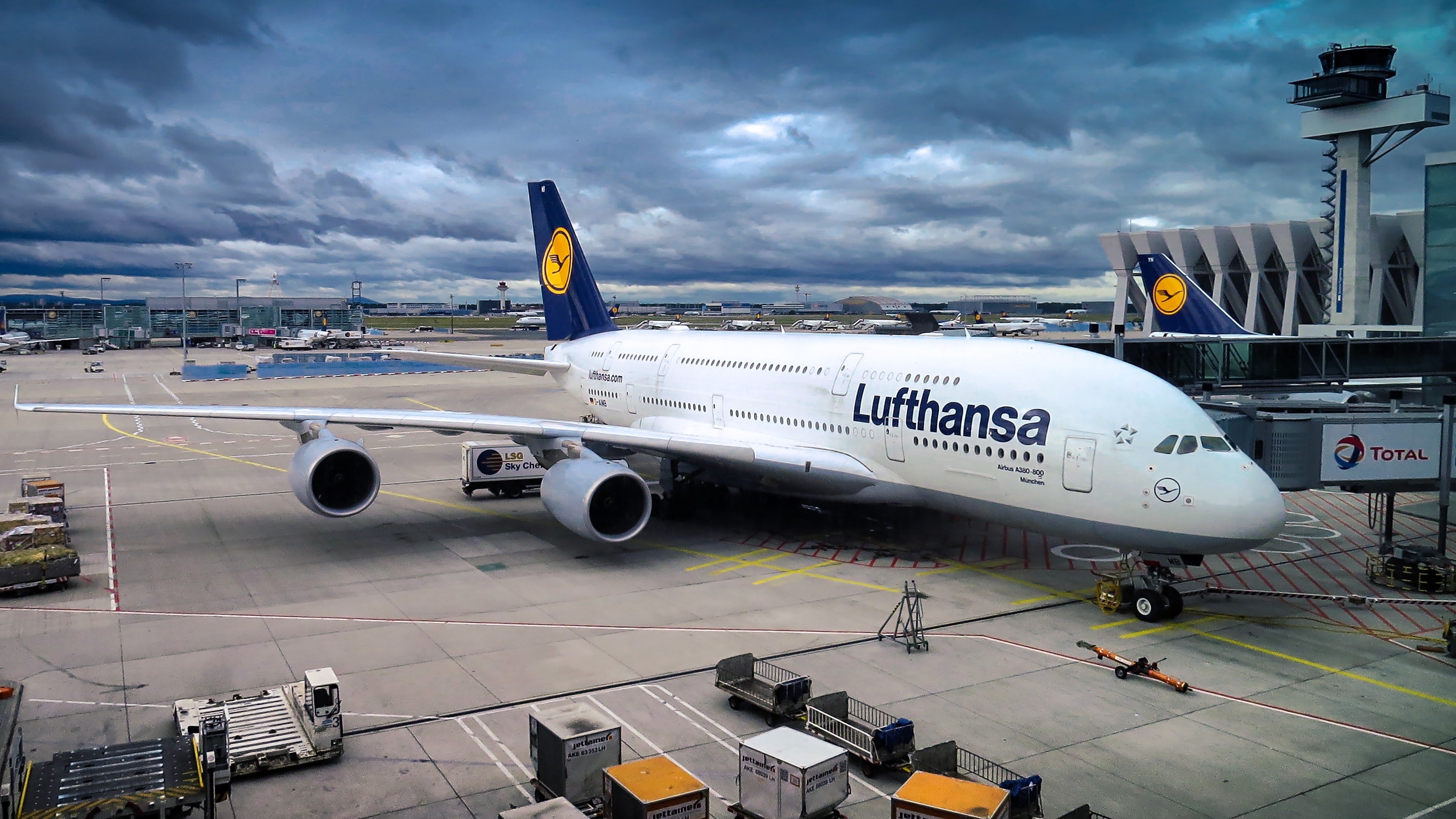 Lufthansa aircraft waiting