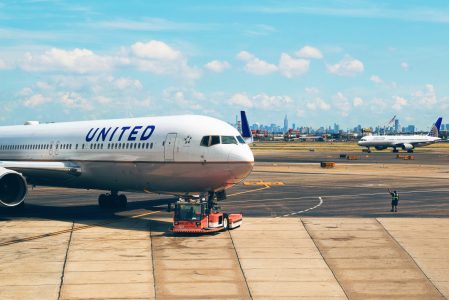 United aircraft city background